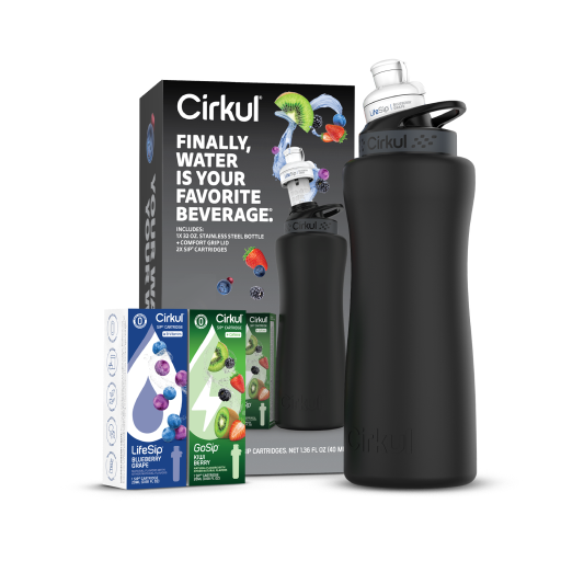 32oz. Matte Black Stainless Steel Bottle Starter Kit G0